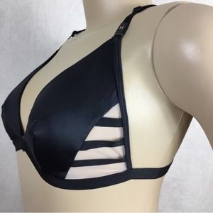 Victoria's Secret Black and Mesh Triangle Bralette